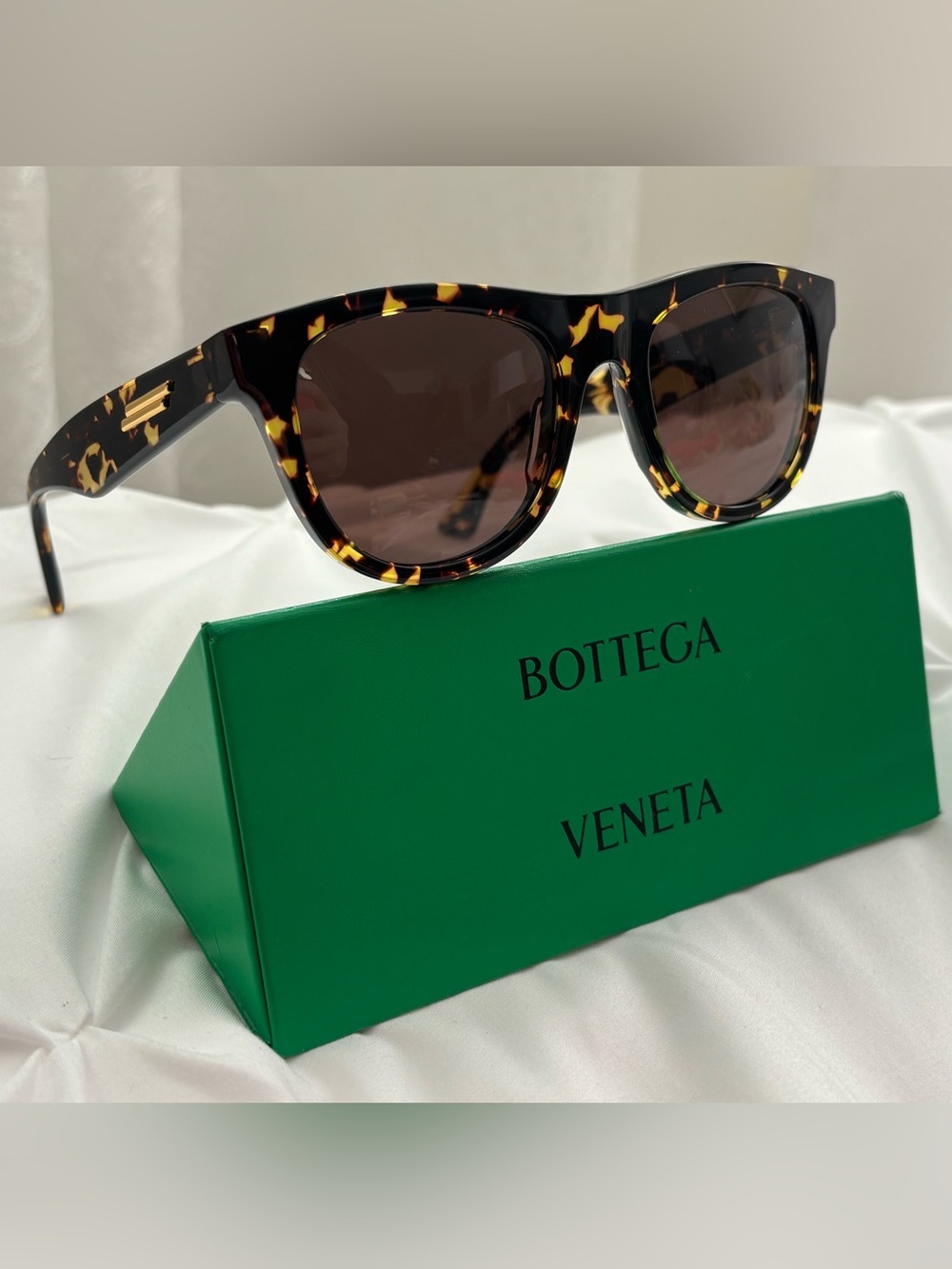 Bottega Veneta Unisex Original 01 Honey Havana Sunglasses 52mm VGUC